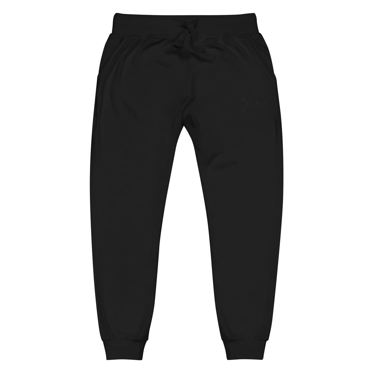 JLabel Classic Design Embroidered Unisex Fleece Sweatpants - Black