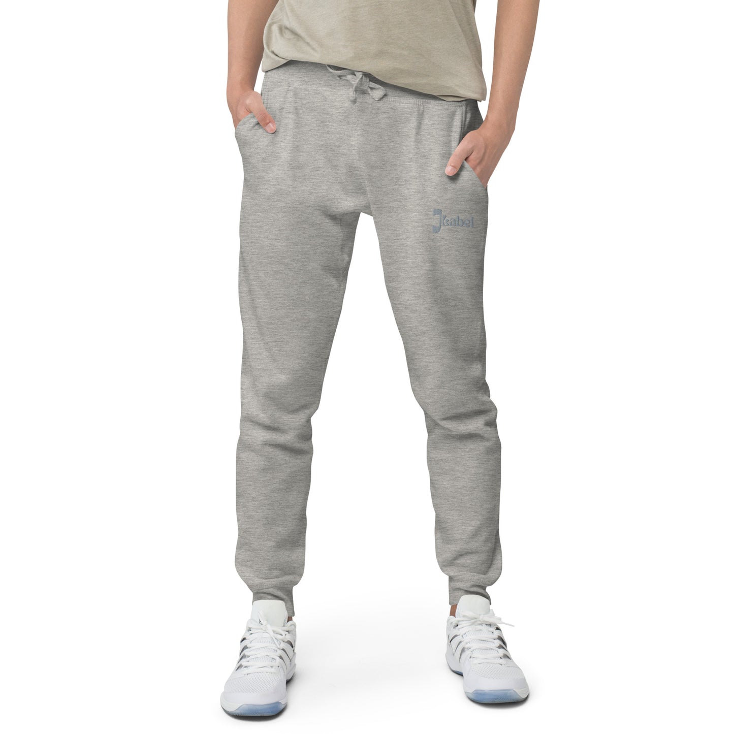 JLabel Classic Design Embroidered Unisex Fleece Sweatpants- Carbon Grey