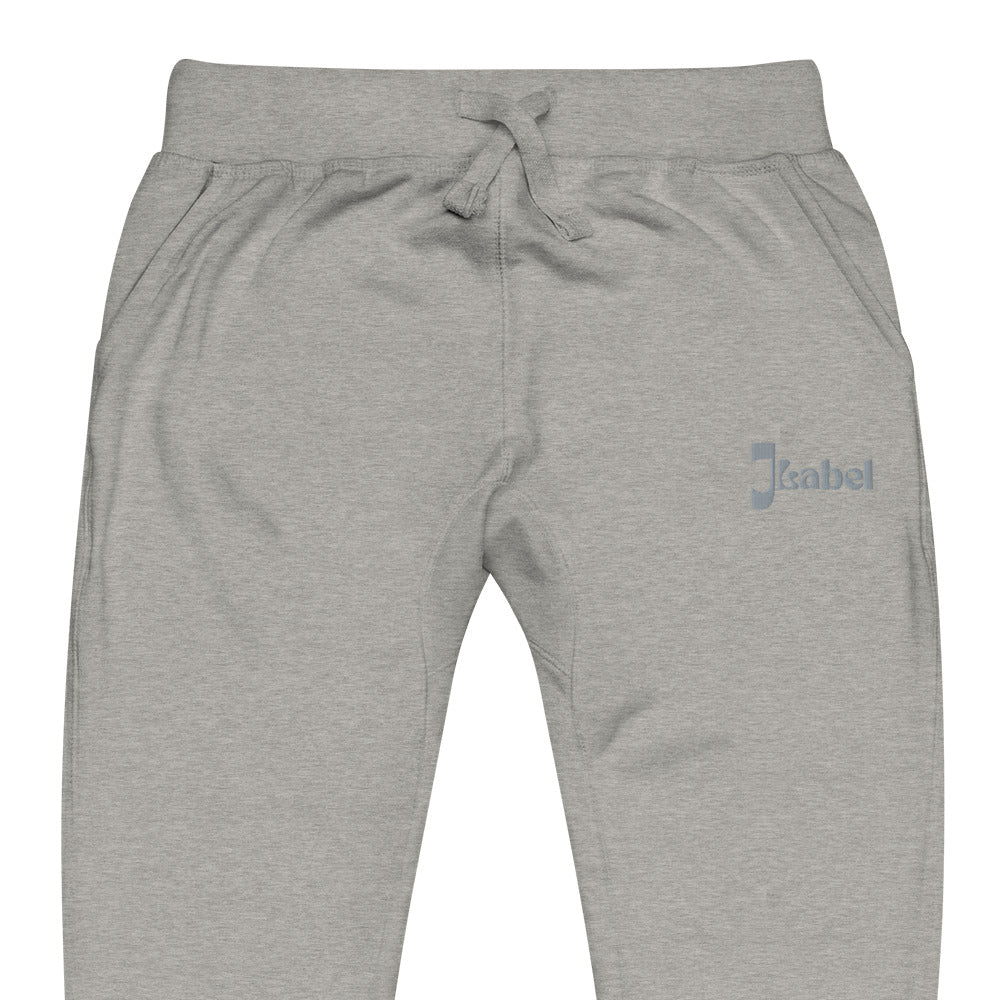 JLabel Classic Design Embroidered Unisex Fleece Sweatpants- Carbon Grey