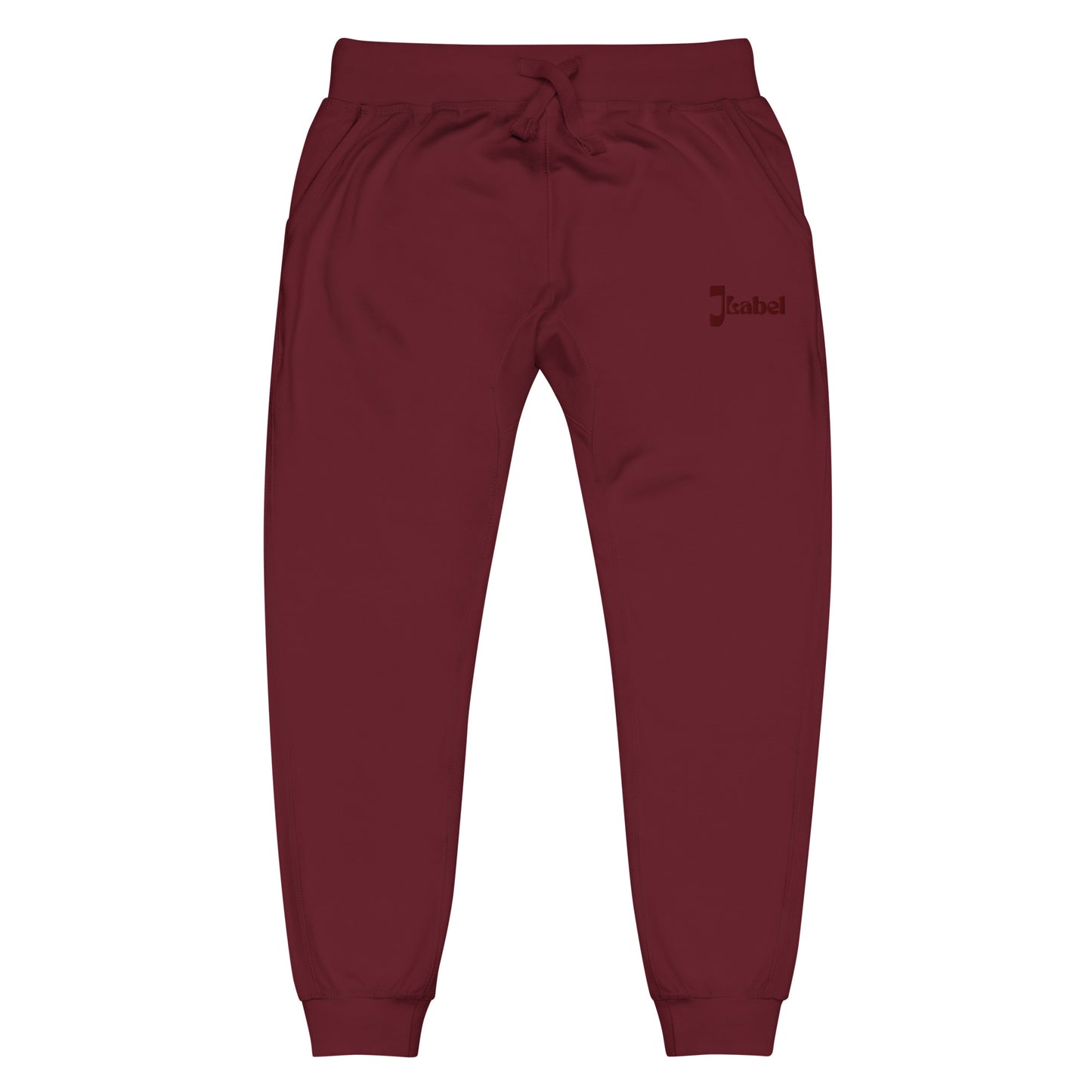 JLabel Classic Design Embroidered Unisex Fleece Sweatpants- Maroon