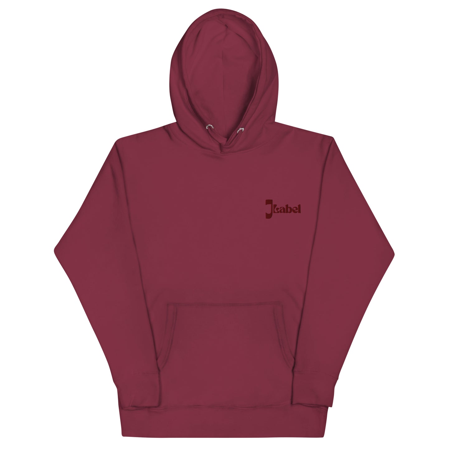 JLabel Classic Design Embroidered Unisex Hoodie- Maroon