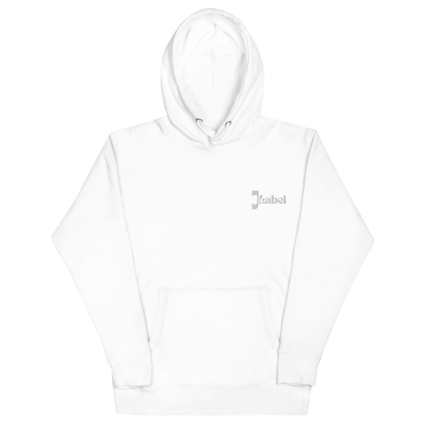 JLabel Classic Design Embroidered Unisex Hoodie- White